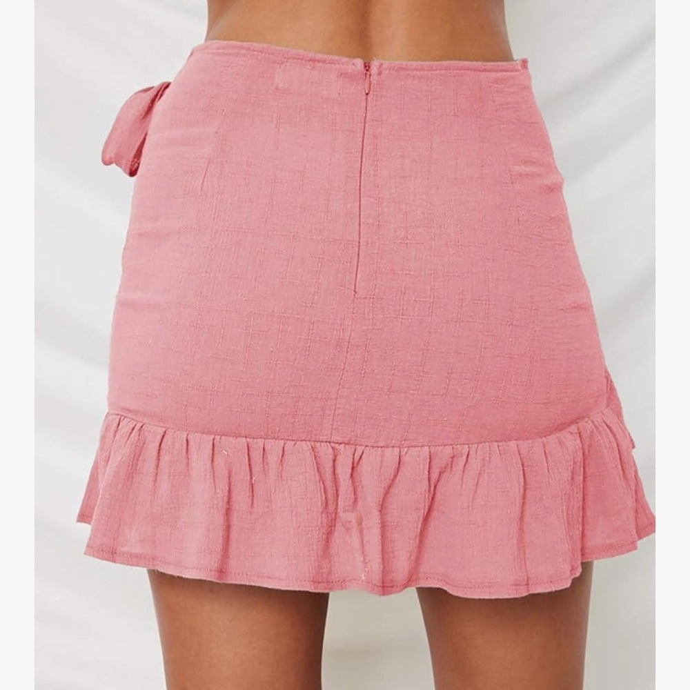 NWOT Amazon Coral Ruffled Wrap Skirt - Picture 3 of 16